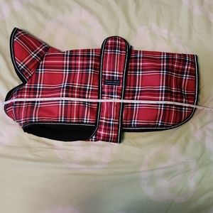 Petrageous Designs-LG dog winter coat, red plaid, waterproof